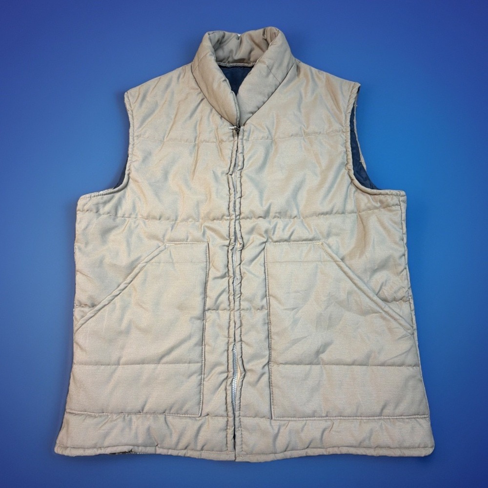 Vintage Sears Outerwear‎ Vest Men Medium Beige 80s  Hunting